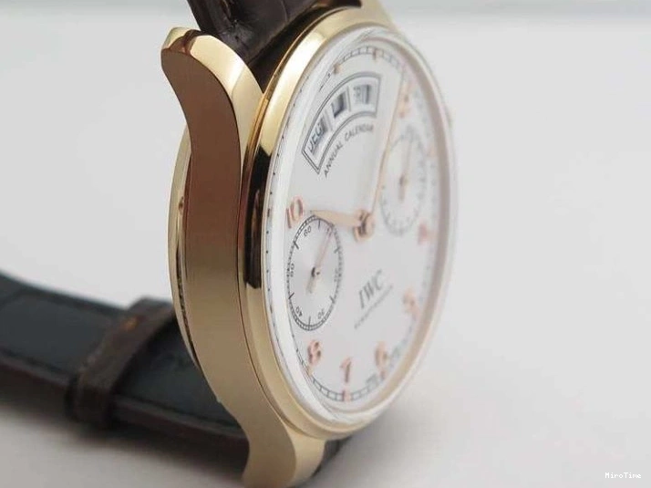 MIROTIME 0817 Portuguese Real PR Real Annual Calendar RG IW503504 YLF 1:1 Best Edition White Dial On Leather Strap A TimelessDesign 7242